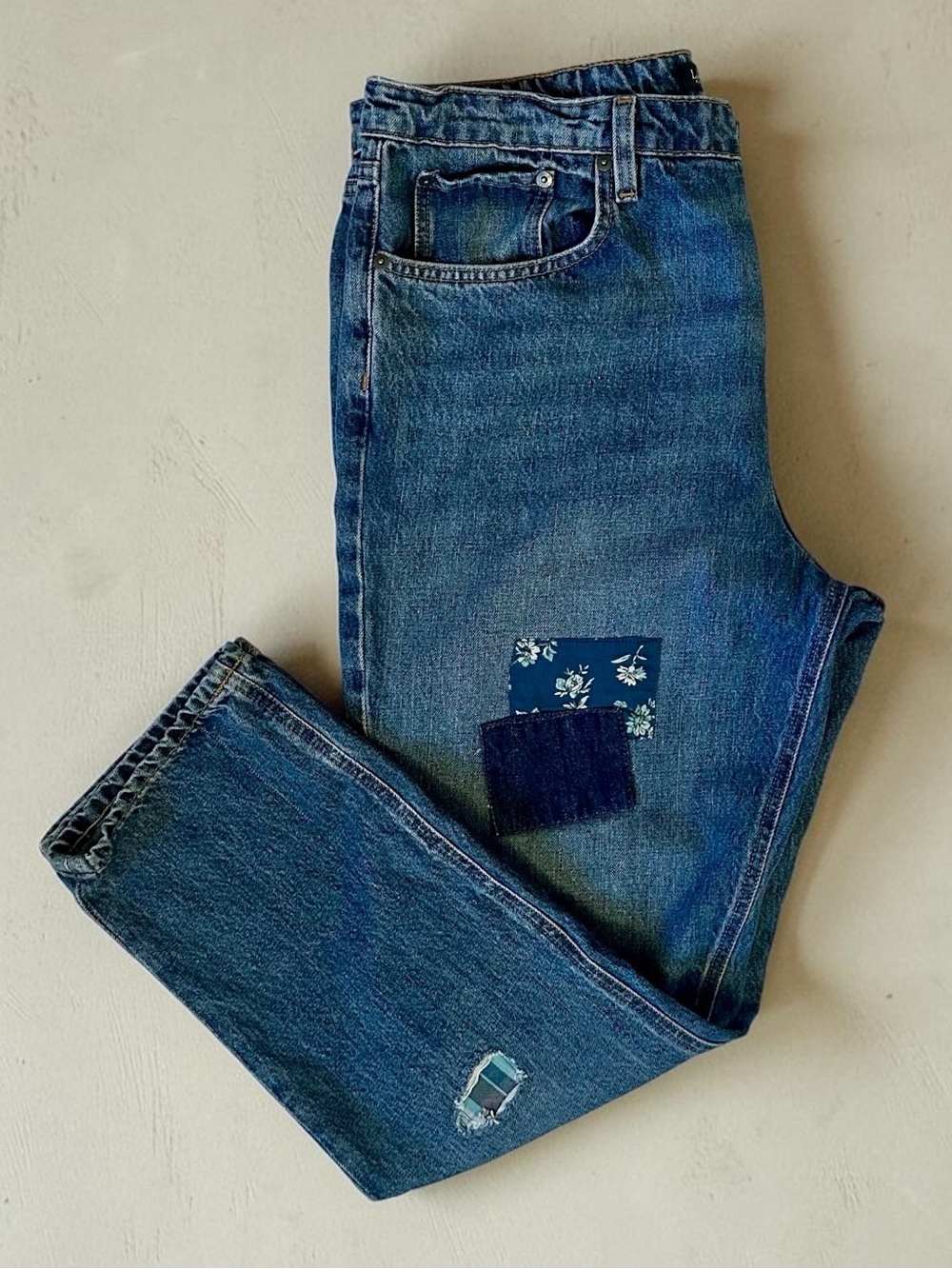 Lauren Ralph Lauren Blue Jeans with Patch Details Woman Size 14